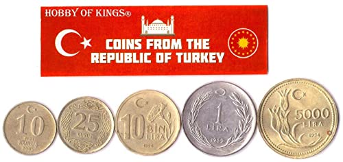 5 Türkei-Münzen aus dem Nahen Osten | altes türkisches Bargeld zum Sammeln | Perfekte Wahl für Ihre Münzbank, Halter und Sammelalbum von Hobby of Kings