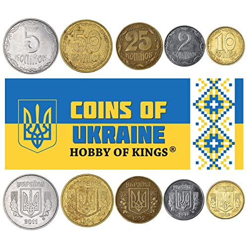 5 Ukraine Münzen aus Europa | Altes ukrainisches Sammelgeld | Perfekte Wahl für Ihre Münzbank, Halter und Sammelalbum von Hobby of Kings
