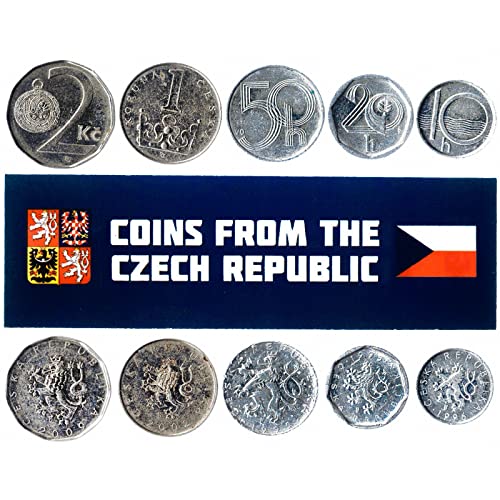 5 tschechische Münzen aus Europa | Altes tschechisches Sammelgeld | Perfekte Wahl für Ihre Münzbank, Halter und Sammelalbum von Hobby of Kings
