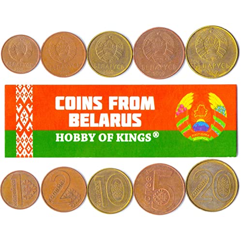 Belarusia 5 gemischte Münzen | 1 bis 20 Kopeks | Belarussische Währung seit 1992 von Hobby of Kings