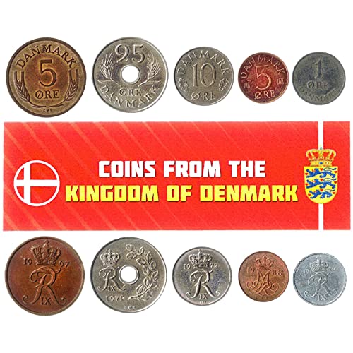 Dänemark 5 gemischte Münzen | 1 Erz bis 25 Erze | Dänische Währung seit 1947 von Hobby of Kings