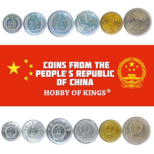 EARLIEST Set of 6 Coins from China, 1, 2, 5 Fen, 1, 5 Jiao and 1 Yuan Chinese Currency von Hobby of Kings