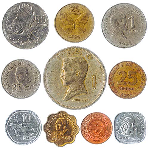 10 Alte Münzen Von Den Philippinen. Sammelbare Münzen Aus Südasien: Sentimos, Piso. Perfekte Wahl Für Ihre Spardose, Münze Inhaber Und Münzenalbum von Hobby of Kings
