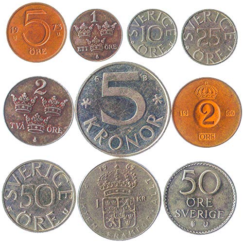 Hobby of Kings 10 Alte Münzen Aus Schweden. Sammelbare Münzen Erz Krone Kronen. Perfekte Wahl Für Ihre Spardose, Münze Inhaber Und Münzenalbum von Hobby of Kings