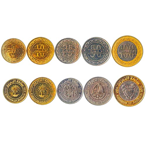 Hobby of Kings 5 Coins from Bahrain | Bahraini Coin Set Collection 5 10 25 50 100 Fils | Circulated 2009 - 2020 | Palm Tree | Dhow Hobby of Kings 5 Coins from Bahrain | Bahraini Coin Set Collection 5 10 25 50 100 Fils | Circulated 2009 - 2020 | Palm Tree | Dhow von Hobby of Kings