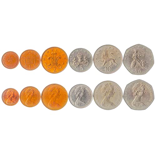 Hobby of Kings 6 Münzen aus Großbritannien | Britisches Münzenset Kollektion 1/2 1 2 5 10 50 New Pence | Umlauft 1968-1981 | Elizabeth II | Löwe | Portcullis | Britannia Hobby of Kings 6 Münzen aus Großbritannien | Britisches Münzenset Kollektion 1/2 1 2 5 10 50 New Pence | Umlauft 1968-1981 | Elizabeth II | Löwe | Portcullis | Britannia von Hobby of Kings