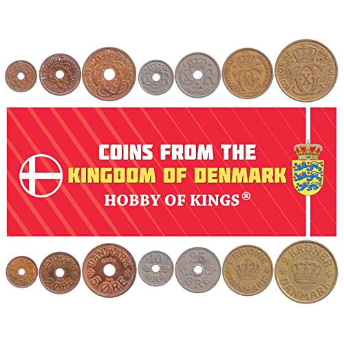 7 Coins from Denmark | Danish Coin Set Collection 1 2 5 10 25 Øre 1 2 Kroner | Circulated 1924-1941 | Christian X 7 Coins from Denmark | Danish Coin Set Collection 1 2 5 10 25 Øre 1 2 Kroner | Circulated 1924-1941 | Christian X von Hobby of Kings