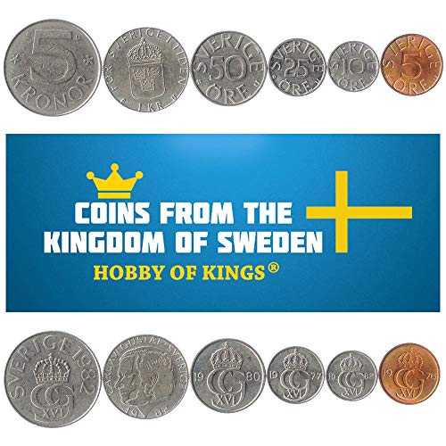 Hobby of Kings Set Mit 6 Münzen Aus Schweden: 5, 10, 25, 50 Erz, 1, 5 Kronor. 1976-2000 Hobby of Kings Set Mit 6 Münzen Aus Schweden: 5, 10, 25, 50 Erz, 1, 5 Kronor. 1976-2000 von Hobby of Kings