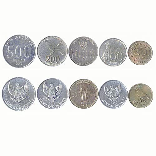 Indonesien 5 gemischte Münzen | 100 Rupien bis 1000 Rupiah | Indonesische Währung seit 1965 von Hobby of Kings