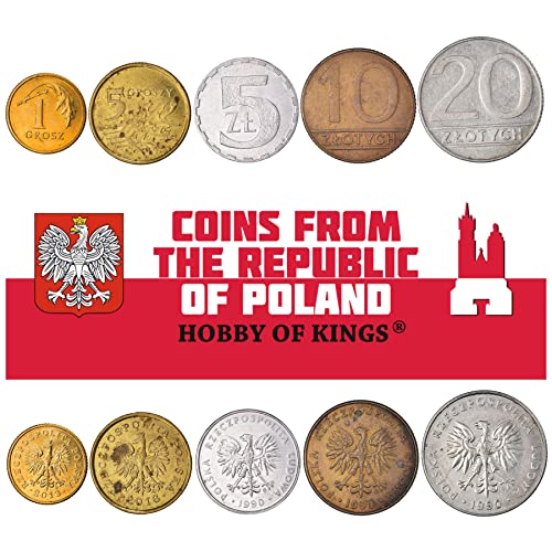 Polen 5 gemischte Münzen | 1 Grosz bis 10 Zlotych | Polnische Währung seit 1949 Polen 5 gemischte Münzen | 1 Grosz bis 10 Zlotych | Polnische Währung seit 1949 von Hobby of Kings