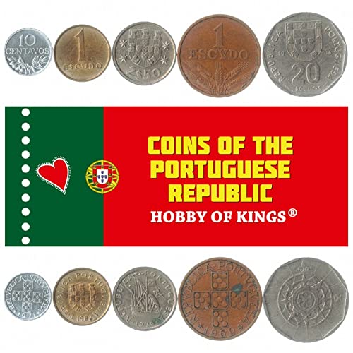 Portugal 5 gemischte Münzen | 1 Escudo - 20 Escudos | Portugal Währung seit 1969 von Hobby of Kings