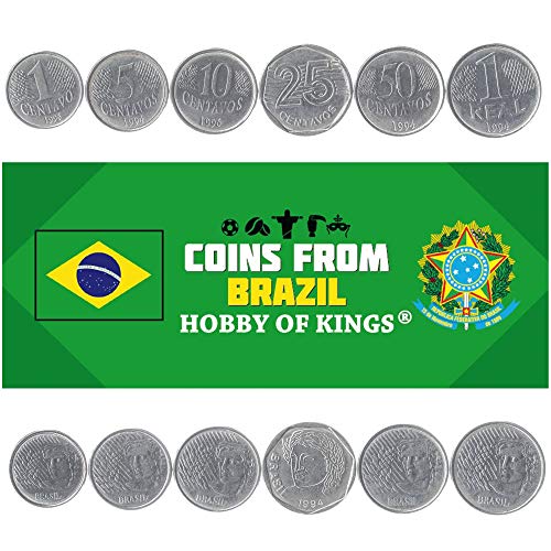 Set Mit 6 Münzen Aus Brasilien. 1, 5, 10, 25, 50 Centavos, 1 Real. Brasilianische Währung 1994-1997 Set Mit 6 Münzen Aus Brasilien. 1, 5, 10, 25, 50 Centavos, 1 Real. Brasilianische Währung 1994-1997 von Hobby of Kings