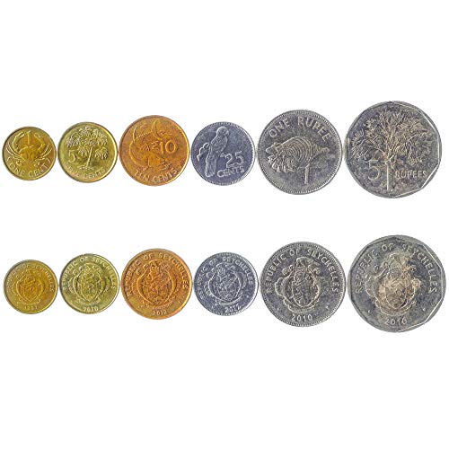 Set Mit 6 Münzen Aus Seychellen. 1, 5, 10, 25 Cent, 1, 5 Rupen. 1982-2014 von Hobby of Kings