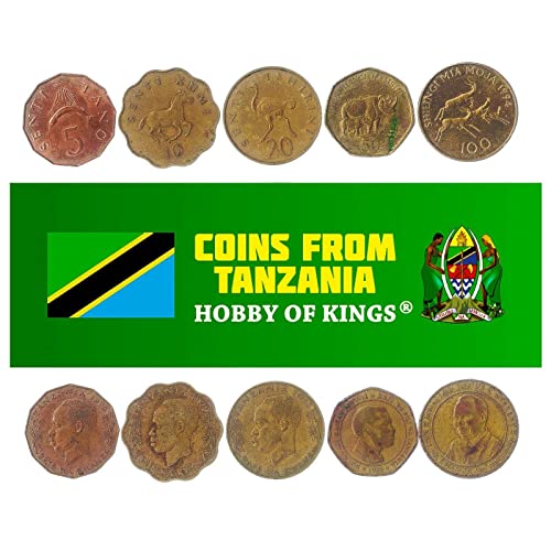 Tansania 5 gemischte Münzen | 50 Senti bis 100 Schilling | Tansanische Währung seit 1966 von Hobby of Kings