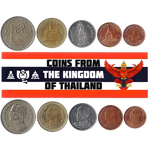 Thailand 5 Mixed Coins | 5 Satangs to 2 Bahts | Thai Currency Since 1947 von Hobby of Kings