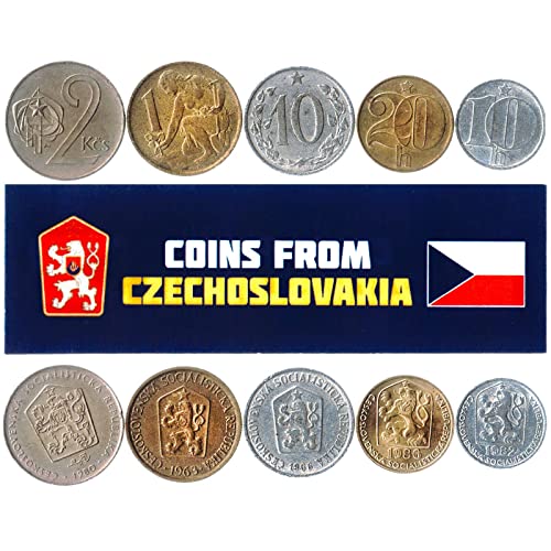 Tschechoslowakei 5 gemischte Münzen | 10 Heller - 1 Korun | Tschechoslowakische Währung seit 1960 Tschechoslowakei 5 gemischte Münzen | 10 Heller - 1 Korun | Tschechoslowakische Währung seit 1960 von Hobby of Kings