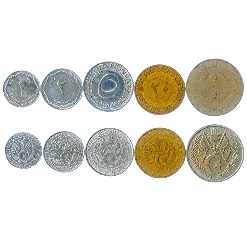 Volksdemokratische Republik Algerien 5 gemischte Münzen | 1 Santim zu 1 Dinar | Algerische Währung seit 1964 Volksdemokratische Republik Algerien 5 gemischte Münzen | 1 Santim zu 1 Dinar | Algerische Währung seit 1964 von Hobby of Kings