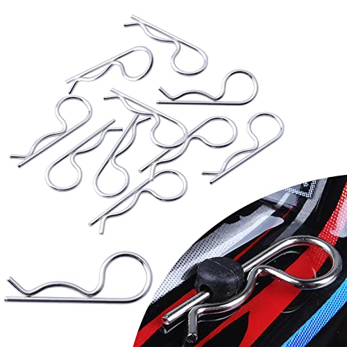 Universal-RC-Körper-Clips für alle 1/10 1/12 Maßstab Traxxas Redcat Axial SCX10 Losi HPI Himoto HSP übertrifft RC Autoteile LKW Buggy Shell Ersatz (Silber) von Hobbyfire