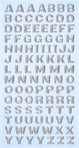 Creapop SOFTY-Stickers Grossbuchstaben, silber 3451116 von Hobbyfun
