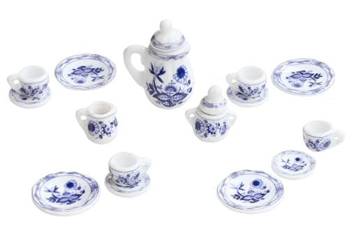 Miniatur Kaffeeservice 1-3,5cm - 15 Teile - blau/weiß Zwiebelmuster Hobbyfun Miniatur Kaffeeservice 1-3,5cm - 15 Teile - blau/weiß Zwiebelmuster Hobbyfun von Hobbyfun