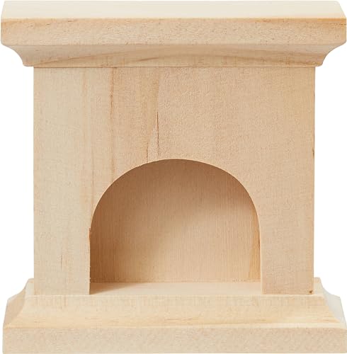 Hobbyfun Miniatur Kamin 1:12 Scale Beige Dekorativ Holz 6.5 x 6.7 2.2 cm von Hobbyfun
