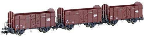 Hobbytrain H24302 N 3er-Set offene Güterwagen Fbkk der SBB von Hobbytrain