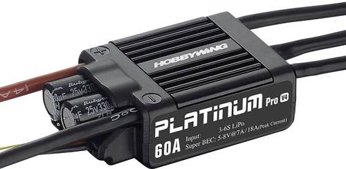 Hobbywing Platinum Pro 60A V4 Flugmodell Brushless Flugregler Belastbarkeit (max. A): 80A von Hobbywing