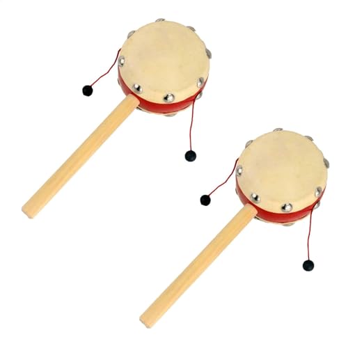 Hobngmuc Baby Spielzeug Rasseln, 2 Stück Affentrommel Für Kinder, Holzrassel Im Chinesischen Stil, Traditionelles Chinesisches Perkussionsinstrument Für Kinder von Hobngmuc