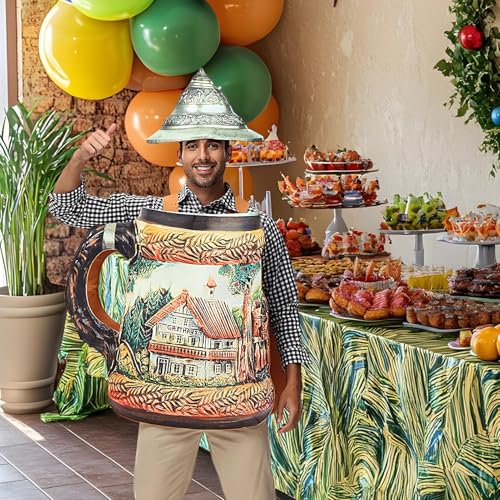 Hobngmuc Bierdosen Kostüm - Lustiges Halloween Getränkekostüm | Spaßiger Overall für Oktoberfest Erwachsene Kinder Mädchen Cosplay Partys von Hobngmuc