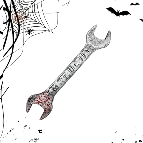 Hobngmuc Halloween Schraubenschlüssel, Künstliche Waffee, Halloween-Zubehör, Blutiges Grusel-Requisit Für Cosplay, Realistisches Dekorationszubehör Für Escape Rooms, Geisterhäuser Und Horror-Partys​ von Hobngmuc