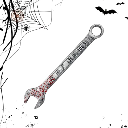 Hobngmuc Halloween Schraubenschlüssel, Künstliche Waffee, Halloween-Zubehör, Blutiges Grusel-Requisit Für Cosplay, Realistisches Dekorationszubehör Für Escape Rooms, Geisterhäuser Und Horror-Partys​ von Hobngmuc