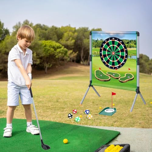 Hobngmuc Hof Golfspiel,Golf Chipping Spiel Schlagmatte Set - Sportspielzeug mit Bällen, Tees und Putting Matte, Outdoor Aktivitäten für Familie, Kinder und Partys Hobngmuc Hof Golfspiel,Golf Chipping Spiel Schlagmatte Set - Sportspielzeug mit Bällen, Tees und Putting Matte, Outdoor Aktivitäten für Familie, Kinder und Partys von Hobngmuc