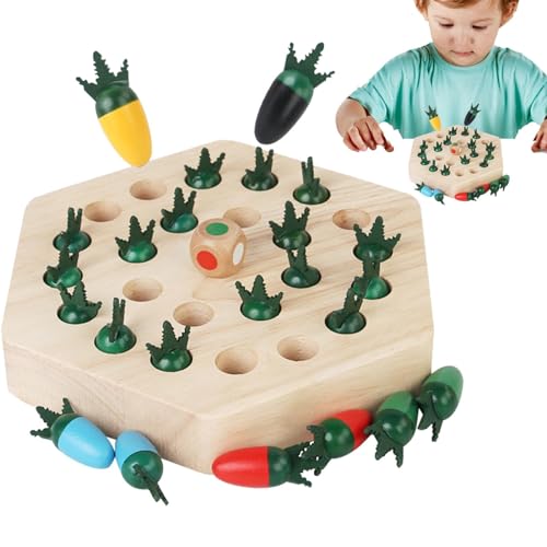 Hobngmuc Holz-Memory-Spiel, Karottenernte-Spielzeug,Lustiges Montessori-Memory-Spiel aus Holz | Interaktives Spielzeug für die frühe Bildung von Vorschulkindern zur Verbesserung der Konzentration bei von Hobngmuc