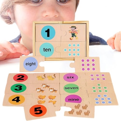 Hobngmuc Kleinkind-Rätsel im Alter von 2 bis 4 Jahren, Zahlenrätsel für Kleinkind 1-3 - Waldpädagogische Zählspielzeug - Interaktive farbenfrohe Kindergartenspiele für das Lernen und für das von Hobngmuc