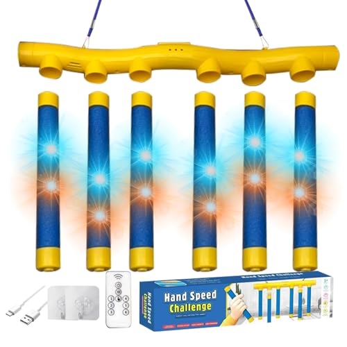 Hobngmuc Reaktionsspiel, Drop -Stick -Spiel - Stick Drop Game | Interaktive Handspielzeug für Handaugenkoordination, Bildungsaktivität, 3 einstellbare Geschwindigkeiten von Hobngmuc