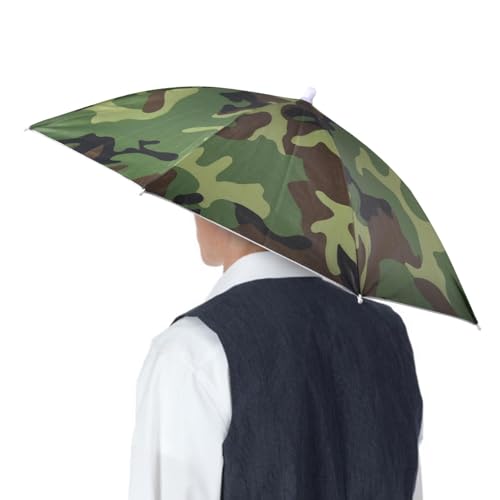 Hobngmuc Regenschirm Mützen, Hands Free Fishing Regenschirm Hut, UV Schutz Regenschirm Kappe, Verstellbare Wasserdichte Fischerkappe Für Golf Camping Gartenarbeit Sonnenschirm Outdoor von Hobngmuc