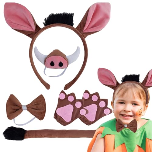 Hobngmuc Schwein Kostüm Set,6Stk Cosplay Dress Up Zubehör, Schwein Stirnband, Schweinenase, Schweineschwanz, Fliege, Atmungsaktiver Stoff Fancy Dress Kostümset Für Cosplay Partys, Bühnenauftritte Hobngmuc Schwein Kostüm Set,6Stk Cosplay Dress Up Zubehör, Schwein Stirnband, Schweinenase, Schweineschwanz, Fliege, Atmungsaktiver Stoff Fancy Dress Kostümset Für Cosplay Partys, Bühnenauftritte von Hobngmuc