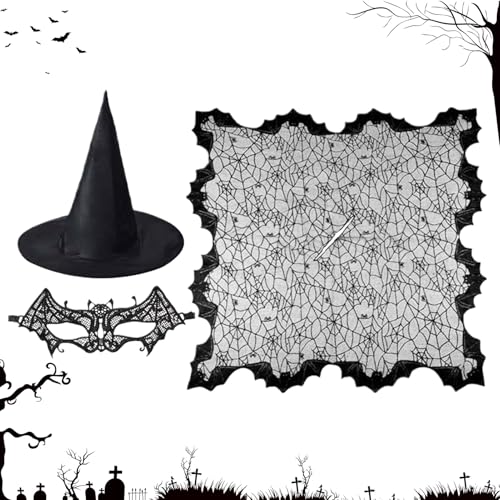 Hobngmuc Witch Kostüm - Halloween Outfit Mit Hut, Augenmaske Und Umhang, Cosplay-Zubehör Für Erwachsene - Bühne, Festivals, Reisen Und Maskenbälle​ von Hobngmuc