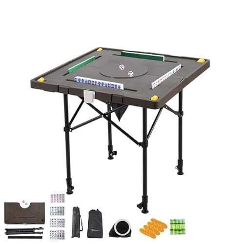 Faltbarer Mahjong Tisch, Tragbarer Kartenspieltisch, 4 Becherhalter, Quadratischer 4-Spieler Faltbarer Spiel-Schreibtisch für Mahjong Poker Domino Erwachsene Spiele von Hocomay