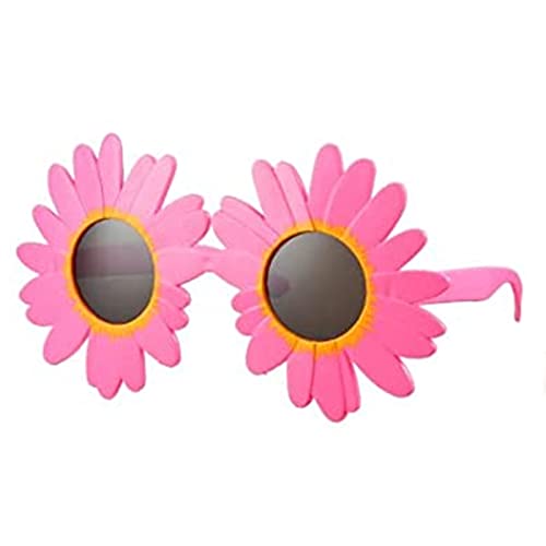 Hawaiian Luau Party Sunglasses, Funny Tropical Sunglasses Fancy Dress Props for Adults Kids (Pink Sunflower, For Adults) von HodJIU