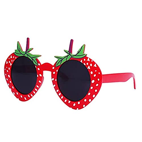 Hawaiian Luau Party Sunglasses, Funny Tropical Sunglasses Fancy Dress Props for Adults Kids (Strawberry, For Erwachsene) von HodJIU