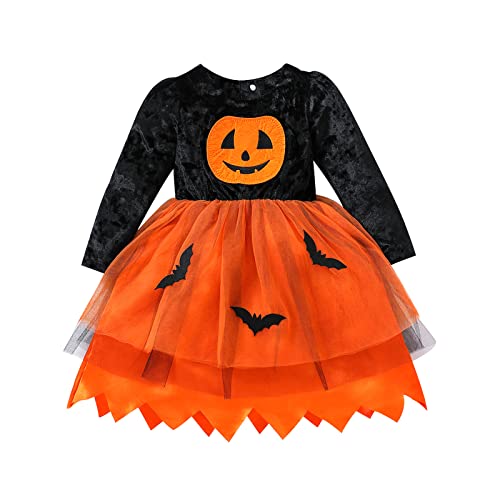 HodJIU Halloween-Kostüm, Baby, Mädchen, Kleidung, bedruckt, Kürbis, Kleid, Tutu, Langarm, Halloween-Kostüm, Kinder, Mädchen, Orange, 4-5 Jahre HodJIU Halloween-Kostüm, Baby, Mädchen, Kleidung, bedruckt, Kürbis, Kleid, Tutu, Langarm, Halloween-Kostüm, Kinder, Mädchen, Orange, 4-5 Jahre von HodJIU