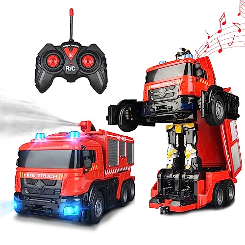 Feuerwehrauto, Roboterauto, mit Fernbedienung, für Kinder von 4 bis 12 Jahren, Spielzeug Feuerwehrauto, ferngesteuertes Spielfahrzeug für Kinder, Geburtstag, Ostern Feuerwehrauto, Roboterauto, mit Fernbedienung, für Kinder von 4 bis 12 Jahren, Spielzeug Feuerwehrauto, ferngesteuertes Spielfahrzeug für Kinder, Geburtstag, Ostern von Hodlvant