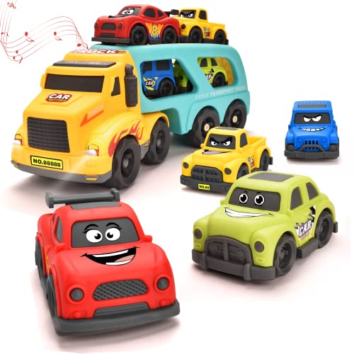 Hodlvant Autotransporter Spielzeug, 5 in 1 Abschleppwagen Spielzeug Sets mit Sound, Kinder Cartoon LKW Spielzeug, Kindergeschenk Weihnachten Geburtstag für Kinder 1 2 3 4 5 6 Jahre alt Hodlvant Autotransporter Spielzeug, 5 in 1 Abschleppwagen Spielzeug Sets mit Sound, Kinder Cartoon LKW Spielzeug, Kindergeschenk Weihnachten Geburtstag für Kinder 1 2 3 4 5 6 Jahre alt von Hodlvant