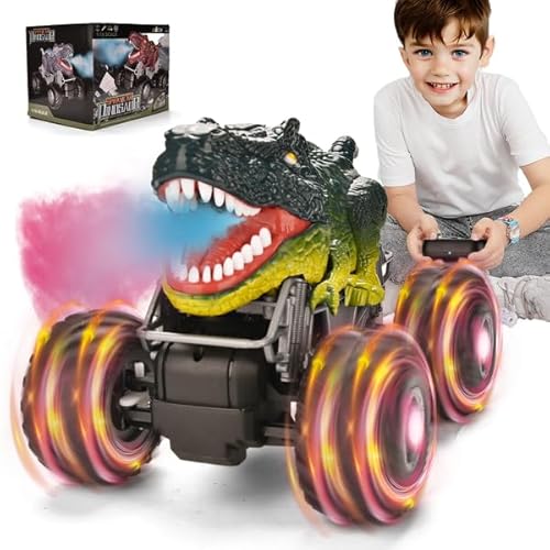 Hodlvant Monstertruck Ferngesteuerts Auto ab 3 4 5 6 7 Jahre, Dinosaurier Spielzeug, RC Auto Monster Truck Ferngesteuert Dino Spielzeug,Musik,Led-Lichter,Outdoor Geburtstag für Jungen (Grün) von Hodlvant