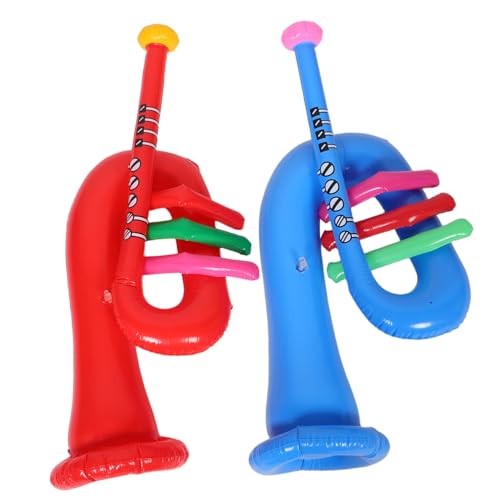 Hoement 2 Stück Aufblasbare Trompeten PVC Material Leichte Party Dekoration Musikinstrumente für Bühne Jungen Mädchen Supplies Party Decorations Hoement 2 Stück Aufblasbare Trompeten PVC Material Leichte Party Dekoration Musikinstrumente für Bühne Jungen Mädchen Supplies Party Decorations von Hoement