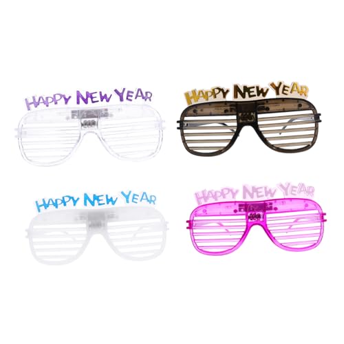Hoement 4 Stück Teiliges LED Brillen Leuchtende Partybrille für Silvester Neujahr Kostüm Zubehör Luminous Plastic Brille Angenehm zu Tragen und Passend für Gesichter Hoement 4 Stück Teiliges LED Brillen Leuchtende Partybrille für Silvester Neujahr Kostüm Zubehör Luminous Plastic Brille Angenehm zu Tragen und Passend für Gesichter von Hoement