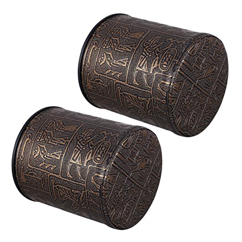 Hoement 2 Stück Würfelbecher-Set Im Lederdesign Würfelhalter Für Spiele von Hoement