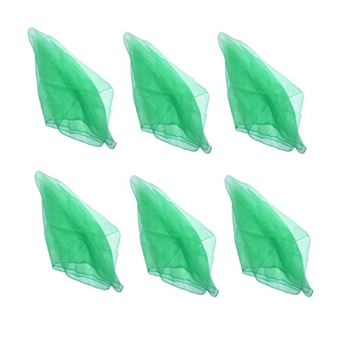 Hoerev Kleine Packung mit 6 Juggling (Tanz) Schals 60cmx60cm Kleine Floaty Schals für Kleine Leute,6 Grün von Hoerev