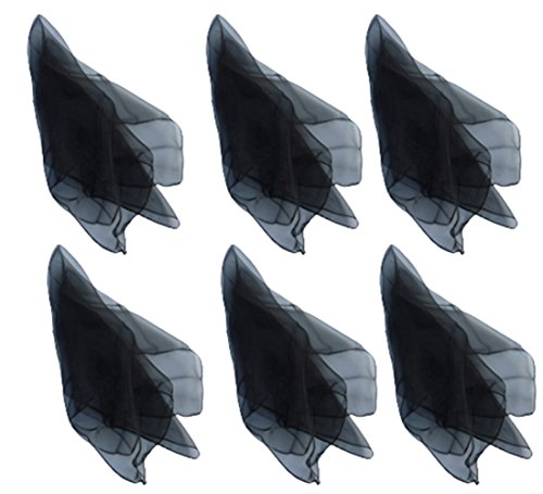HOEREV Kleine Packung mit 6 Schals für Jonglierarbeiten (Tanz) 60 cm x 60 cm, 6 schwarz von Hoerev